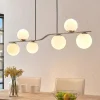 Lindby Pendellamper > hængelampe Avalyn, nikkelfarvet, glas, 110 cm, E14