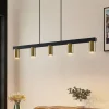 Pendellamper|Pendellamper ^ Lindby hængelampe Baliko, sort/messing, 5 lyskilder, GU10