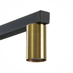 Pendellamper|Pendellamper ^ Lindby hængelampe Baliko, sort/messing, 5 lyskilder, GU10