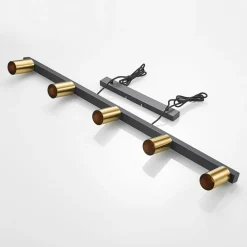 Pendellamper|Pendellamper ^ Lindby hængelampe Baliko, sort/messing, 5 lyskilder, GU10
