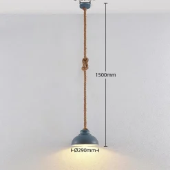 Pendellamper ^ Lindby hængelampe Chaby, Ø 29 cm, 1 lyskilde, metal, reb