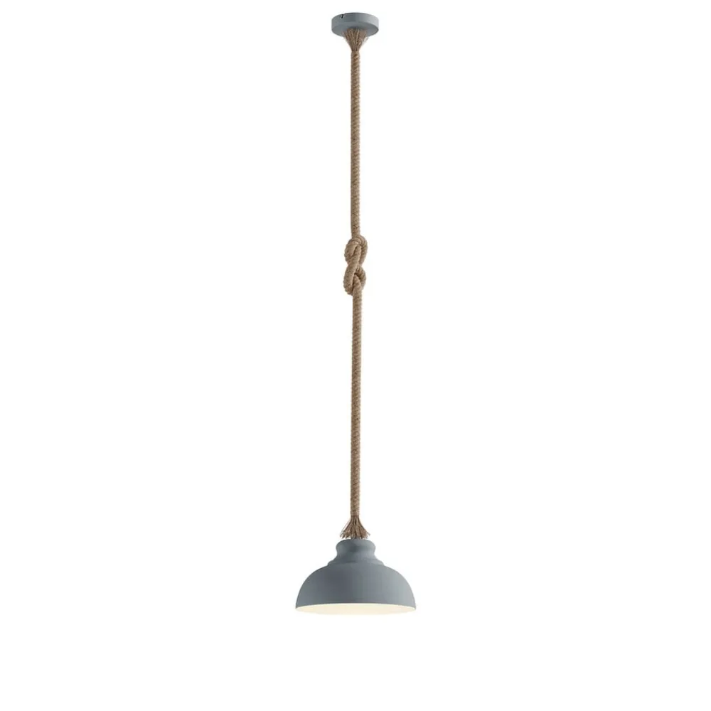 Pendellamper ^ Lindby hængelampe Chaby, Ø 29 cm, 1 lyskilde, metal, reb