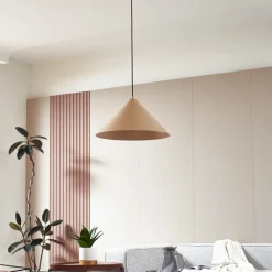 Lindby Pendellamper|Pendellamper > hængelampe Clarine, beige, Ø 50 cm, metal