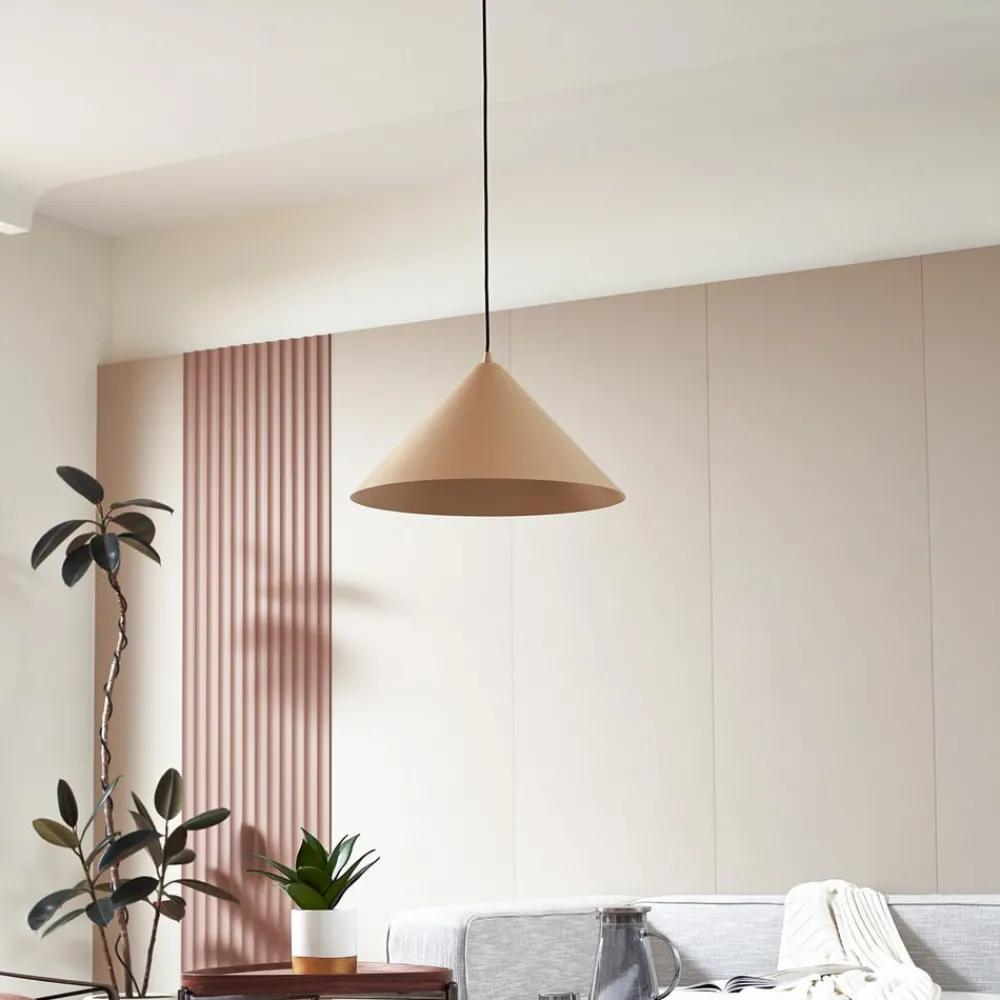 Lindby Pendellamper|Pendellamper > hængelampe Clarine, beige, Ø 50 cm, metal