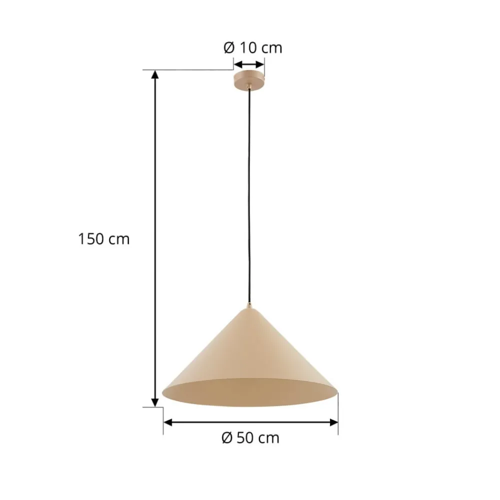 Lindby Pendellamper|Pendellamper > hængelampe Clarine, beige, Ø 50 cm, metal