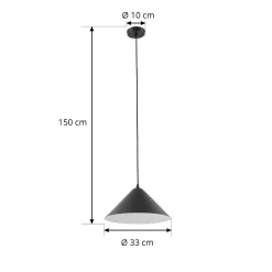Pendellamper|Pendellamper ^ Lindby hængelampe Clarine, sort/hvid, Ø 32 cm, metal
