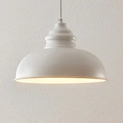 Lindby Gang|Pendellamper > hængelampe Cliona, hvid, metal, Ø 31 cm, E27
