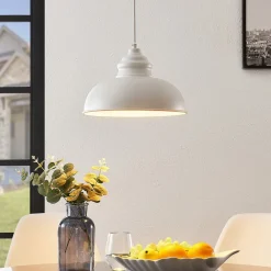 Lindby Gang|Pendellamper > hængelampe Cliona, hvid, metal, Ø 31 cm, E27