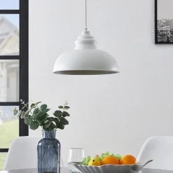 Lindby Gang|Pendellamper > hængelampe Cliona, hvid, metal, Ø 31 cm, E27
