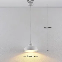 Lindby Gang|Pendellamper > hængelampe Cliona, hvid, metal, Ø 31 cm, E27