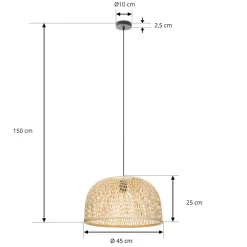 Pendellamper|Pendellamper ^ Lindby hængelampe Dabila, bambus, Ø 45 cm, E27