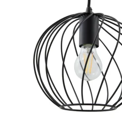 Lindby Pendellamper > hængelampe Danika, rund, Ø 50 cm, sort, metal
