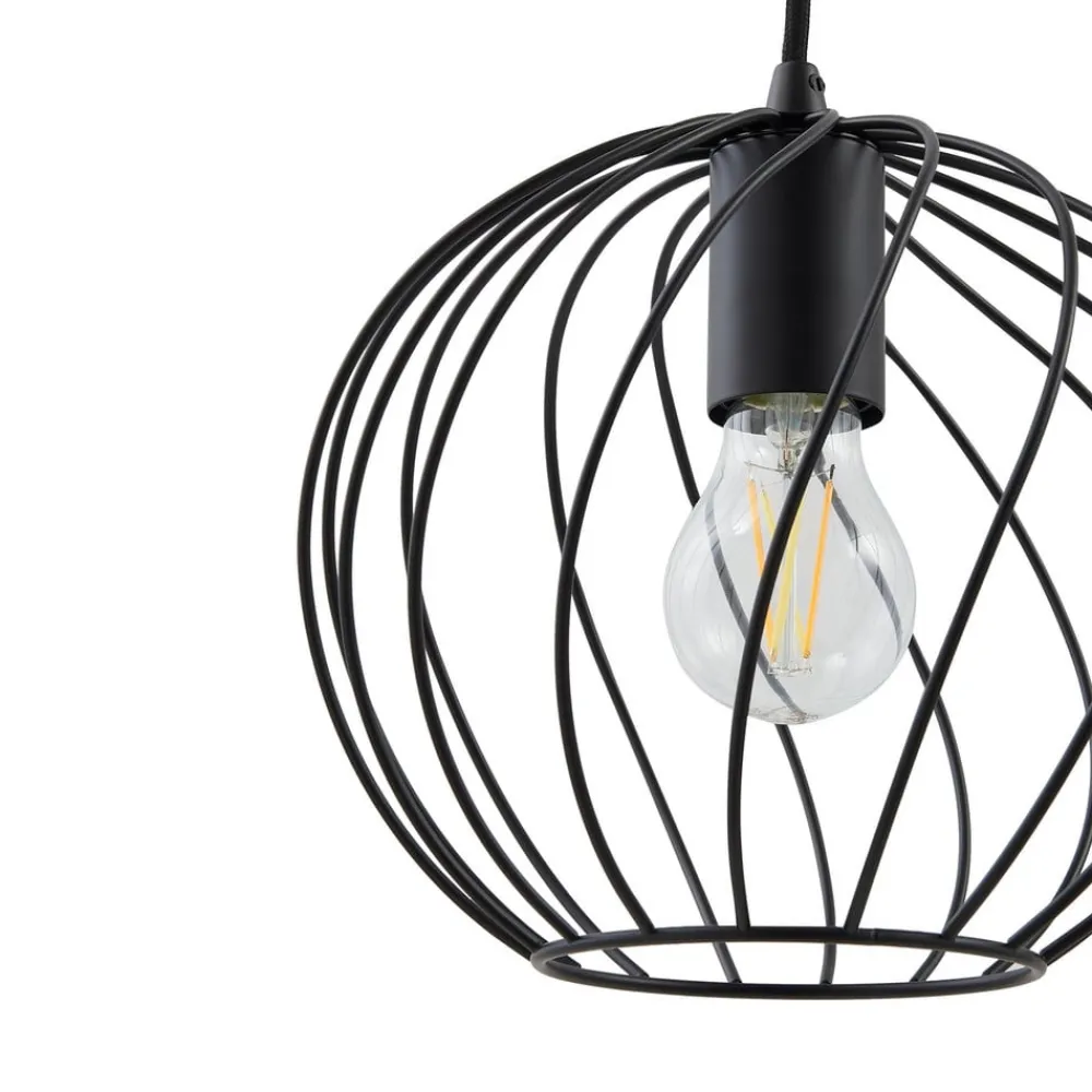 Lindby Pendellamper > hængelampe Danika, rund, Ø 50 cm, sort, metal