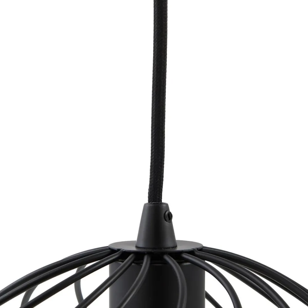 Lindby Pendellamper > hængelampe Danika, rund, Ø 50 cm, sort, metal