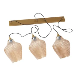 Pendellamper ^ Lindby hængelampe Drakar, Ø 22 cm, 3 lyskilder, rav, glas