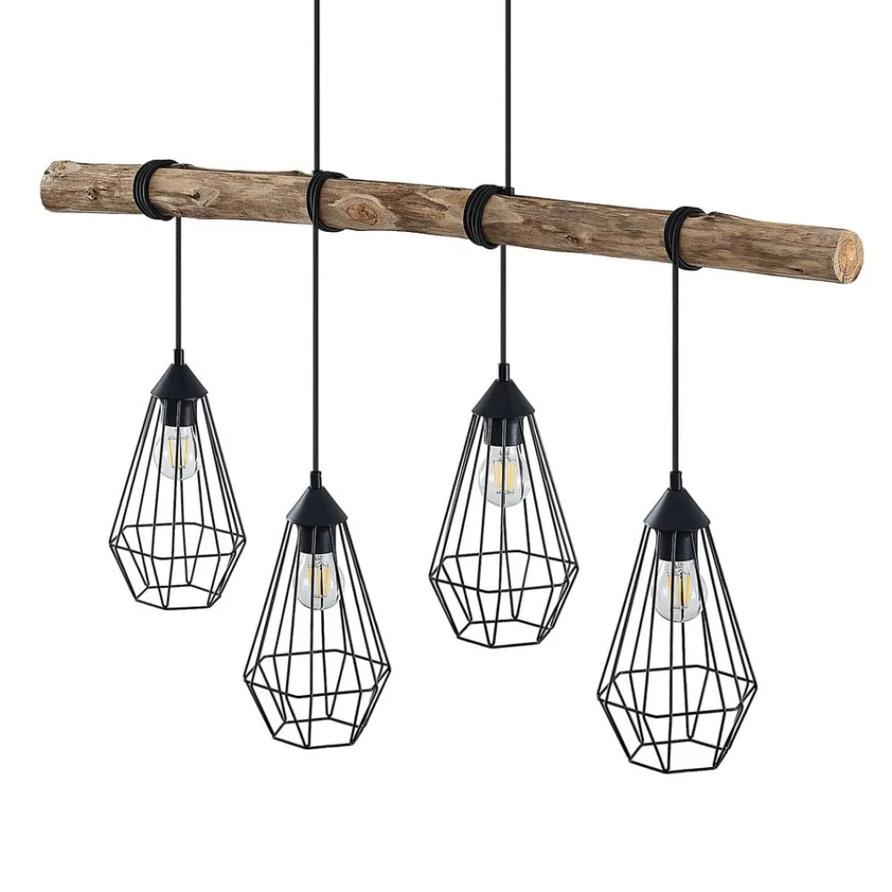 Lindby Pendellamper|Pendellamper > hængelampe Eldarion, 116 cm, 4 lyskilder, træ, E27