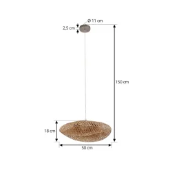 Pendellamper|Pendellamper ^ Lindby hængelampe Eleane, bambus, natur, Ø 50 cm