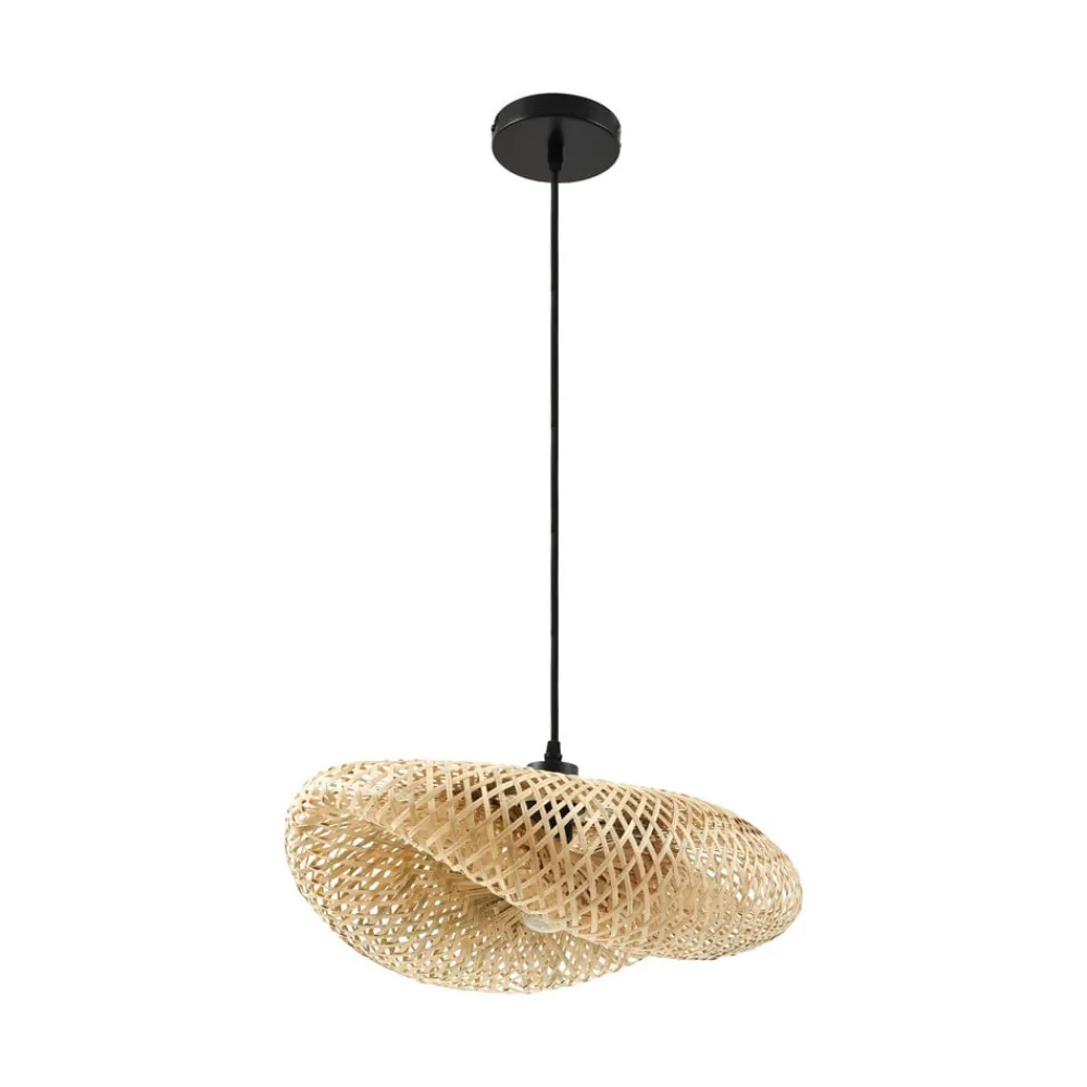 Pendellamper|Pendellamper ^ Lindby hængelampe Eleane, bambus, natur, længde 50 cm, E27