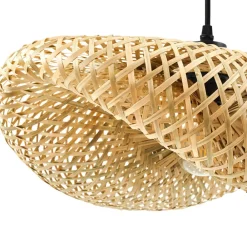 Pendellamper|Pendellamper ^ Lindby hængelampe Eleane, bambus, natur, længde 50 cm, E27