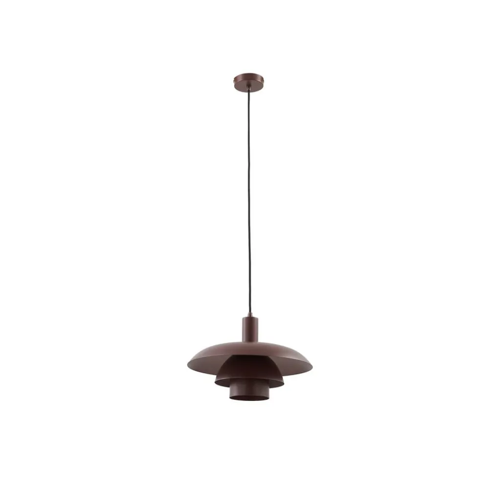 Lindby Pendellamper > hængelampe Elorri, brun, metal, Ø 38 cm