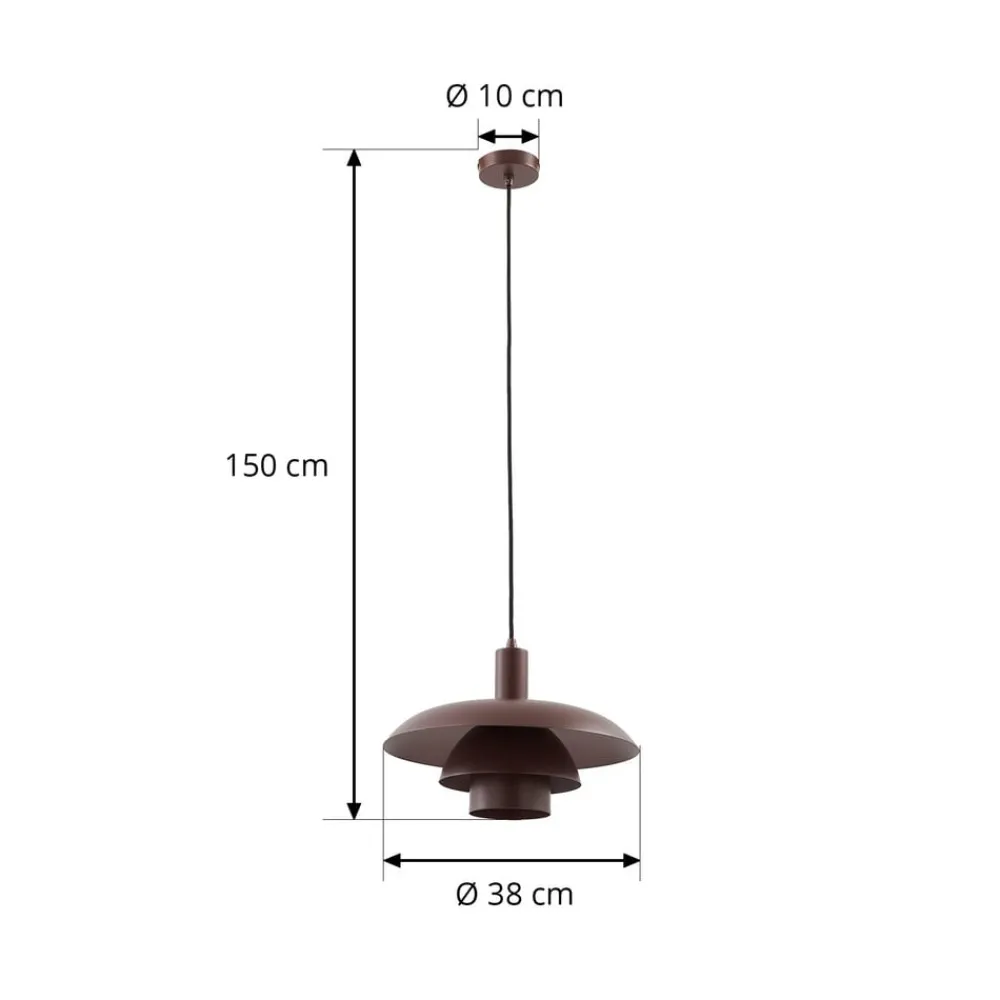 Lindby Pendellamper > hængelampe Elorri, brun, metal, Ø 38 cm