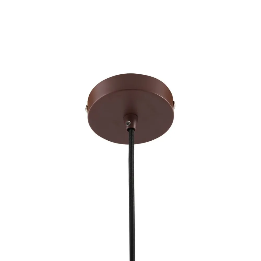 Lindby Pendellamper > hængelampe Elorri, brun, metal, Ø 38 cm