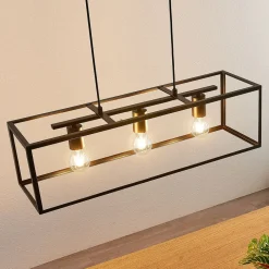 Lindby Pendellamper|Pendellamper > hængelampe Emily, 72 cm, sort, 3 lyskilder, metal