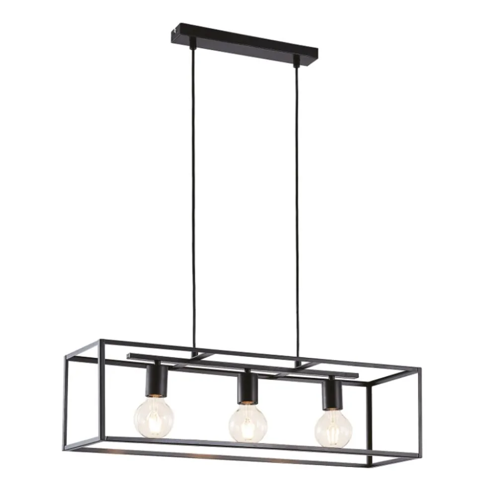 Lindby Pendellamper|Pendellamper > hængelampe Emily, 72 cm, sort, 3 lyskilder, metal