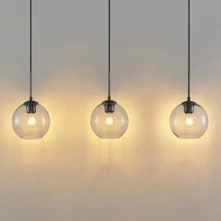 Lindby Pendellamper|Pendellamper > hængelampe Firano, 110 cm, 3 lyskilder, antracit, glas