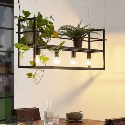 Lindby Pendellamper|Pendellamper > hængelampe Grisela, hylde, sort, metal, 120 cm