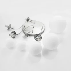 Pendellamper|Pendellamper ^ Lindby hængelampe Heleska, hvid, glas, 5 lyskilder, Ø 50 cm