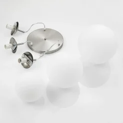 Pendellamper|Pendellamper ^ Lindby hængelampe Heleska, hvid, glas, 3 lyskilder, Ø 47cm