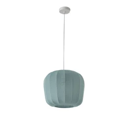 Lindby Pendellamper > hængelampe Helin, blå, Ø 35 cm, stof