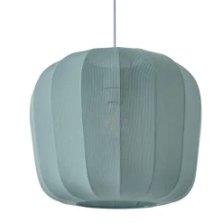 Lindby Pendellamper > hængelampe Helin, blå, Ø 35 cm, stof