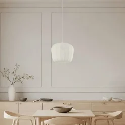 Pendellamper|Pendellamper ^ Lindby hængelampe Helin, hvid, Ø 35 cm, stof