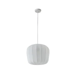 Pendellamper|Pendellamper ^ Lindby hængelampe Helin, hvid, Ø 35 cm, stof