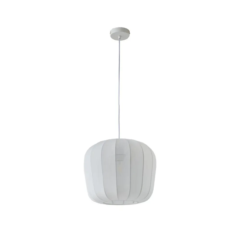Pendellamper|Pendellamper ^ Lindby hængelampe Helin, hvid, Ø 35 cm, stof
