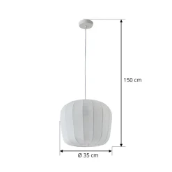 Pendellamper|Pendellamper ^ Lindby hængelampe Helin, hvid, Ø 35 cm, stof
