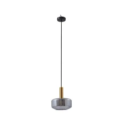 Pendellamper|Pendellamper ^ Lindby hængelampe Hildur, Ø 22 cm, 1 lyskilde, røggrå, glas