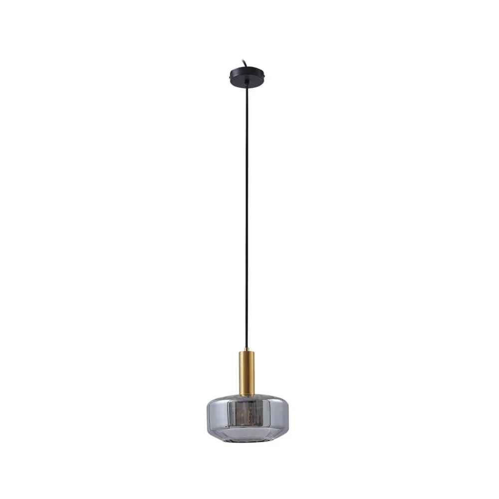 Pendellamper|Pendellamper ^ Lindby hængelampe Hildur, Ø 22 cm, 1 lyskilde, røggrå, glas