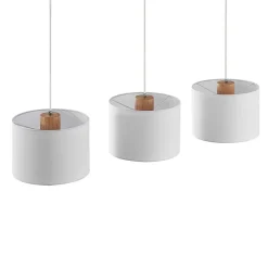 Pendellamper|Pendellamper ^ Lindby hængelampe Imarin, 3 lyskilder, hvid, tekstil, 100 cm