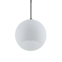 Pendellamper ^ Lindby hængelampe Jurian, Ø 32 cm, 3 lyskilder, nikkel/opal, glas