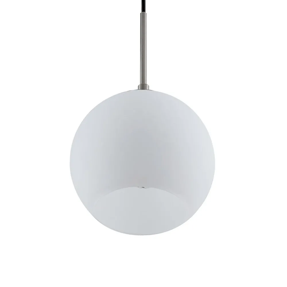 Pendellamper ^ Lindby hængelampe Jurian, Ø 32 cm, 3 lyskilder, nikkel/opal, glas