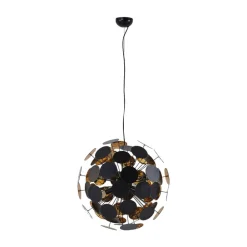 Lindby Pendellamper > hængelampe Kinan, Ø 54 cm, sort, guld, metal
