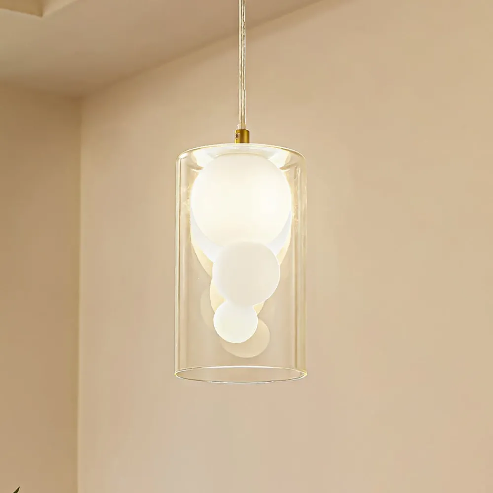 Lindby Pendellamper|Pendellamper > hængelampe Kupla, opal/klar, glas, 1 lyskilde, G9