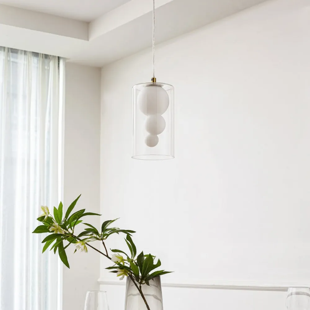 Lindby Pendellamper|Pendellamper > hængelampe Kupla, opal/klar, glas, 1 lyskilde, G9