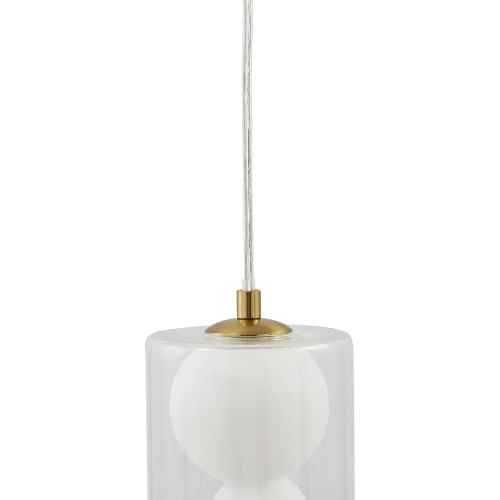 Lindby Pendellamper|Pendellamper > hængelampe Kupla, opal/klar, glas, 1 lyskilde, G9