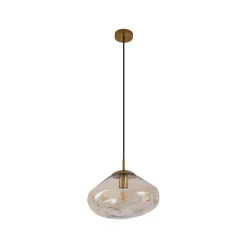 Lindby Pendellamper|Pendellamper > hængelampe Lelia, ravfarvet, glas, Ø 35 cm