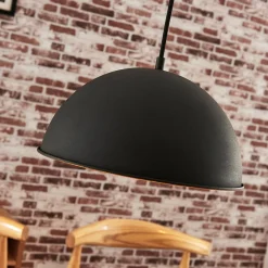 Pendellamper|Pendellamper ^ Lindby hængelampe Leya, sort/guld, metal, Ø 30 cm, E27