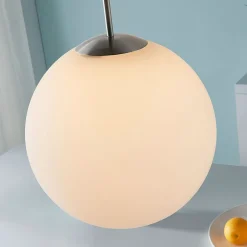 Lindby Pendellamper > hængelampe Marike, Ø 35 cm, hvid, glas, kugle, E27